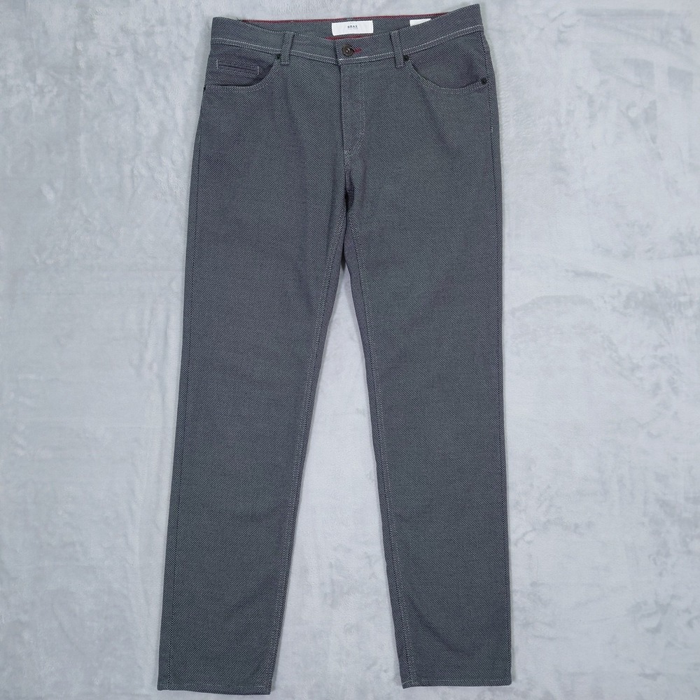 BRAX Feel Good Cooper Fancy Pants Mens 34x31 Regular Fit 5-pocket Gray Stretch